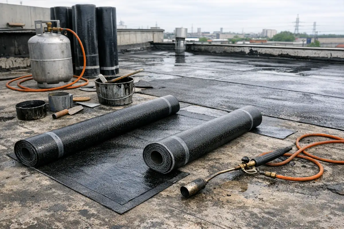 איטום גג שטוח עם ממברנת ביטומן - עבודות איטום מקצועיות