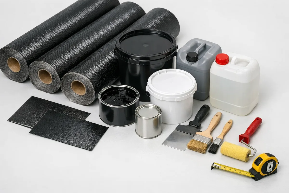 חומרי איטום גגות - גלילי ביטומן, חומרי איטום נוזלי ומכחולים