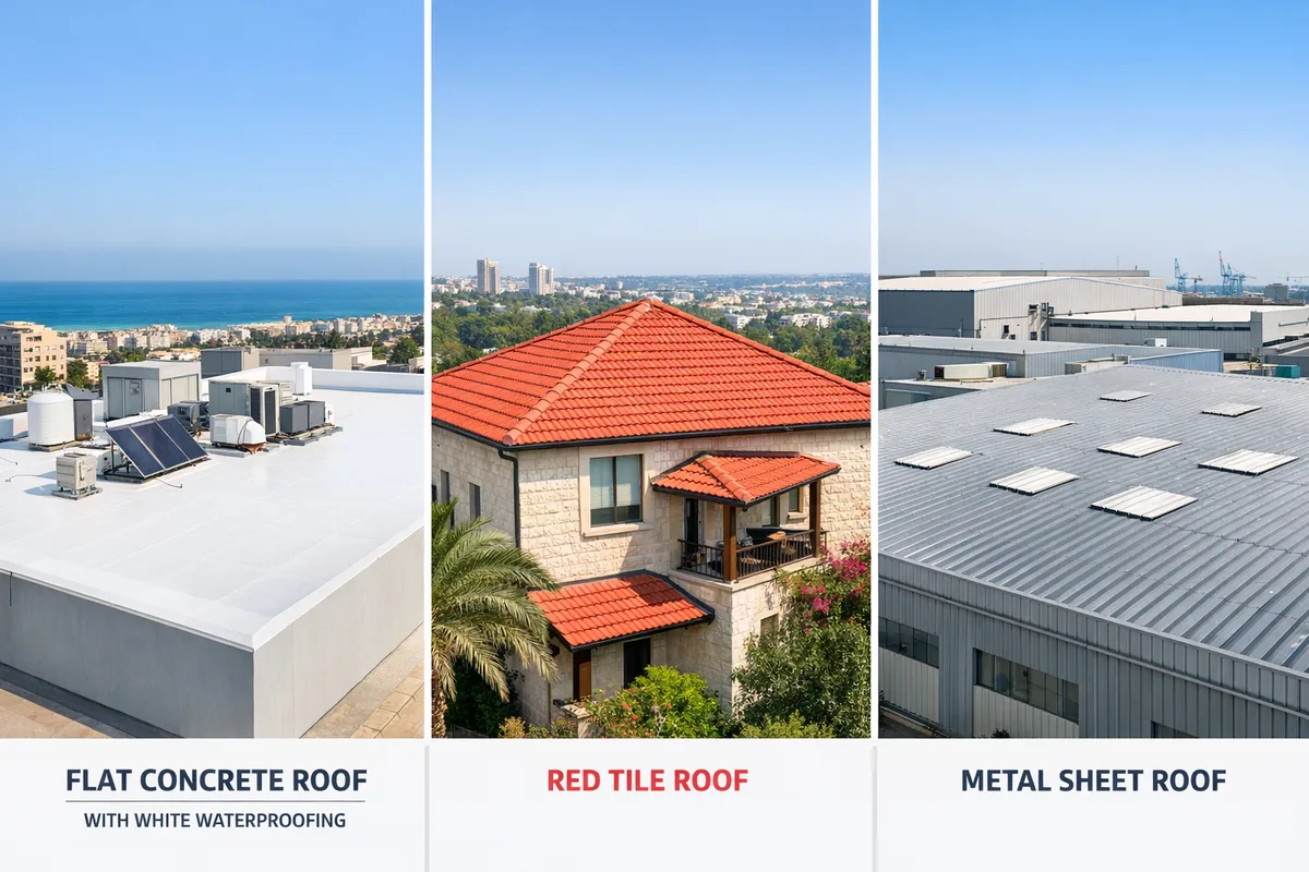 סוגי גגות ושיטות איטום